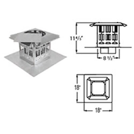 Dura Vent Dura Vent 4PVP-VCT34 4 in. PelletVent Pro Prairie Termination Cap Stainless with 4 in. Exhaust Vent & 3 in. Air Intake 4PVP-VCT34